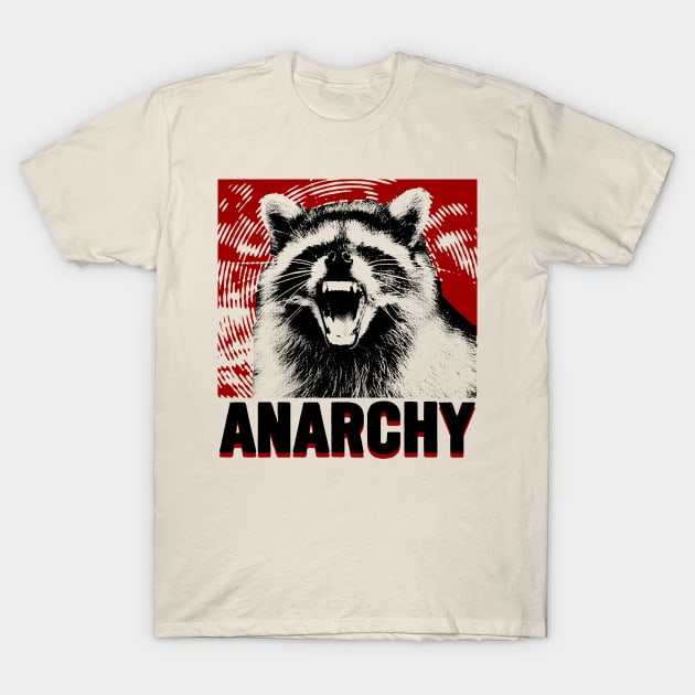 Anarchy Raccoon Red T-Shirt by giovanniiiii